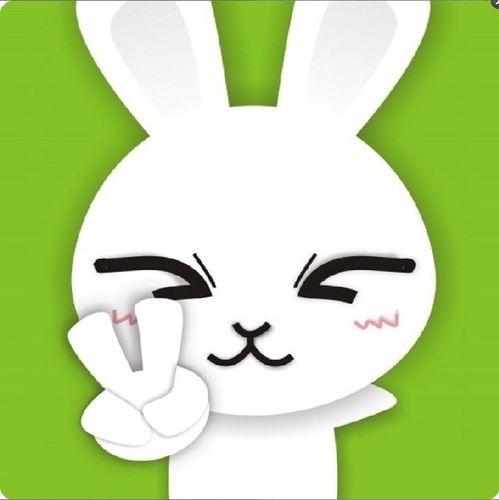绿背景白兔子卡通头像
