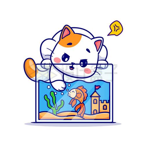 猫进鱼缸头像