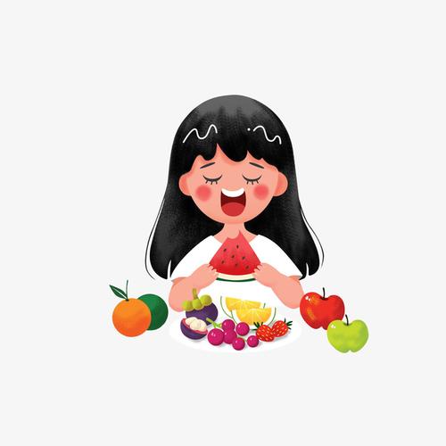 女生头像吃水果照片