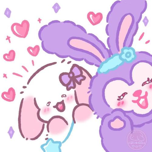 可爱紫色兔子头像微信动漫