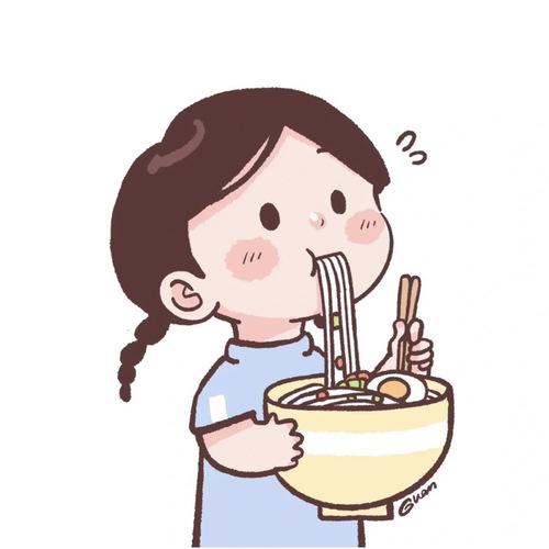 可爱女孩干饭的头像卡通