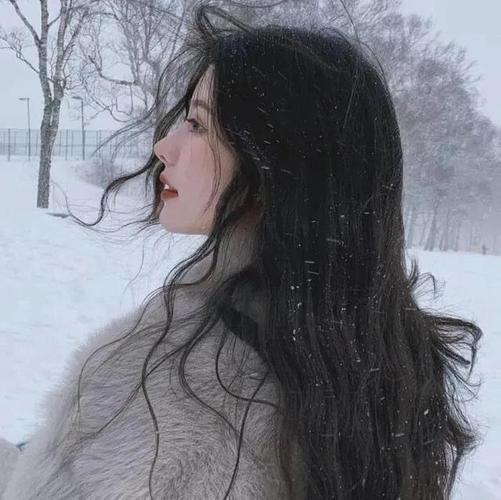 女生带雪头像
