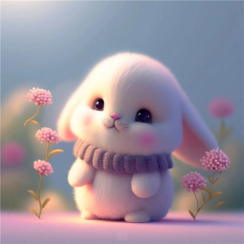 抱着小兔子的动漫头像情侣