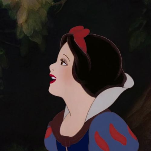 迪士尼公主手绘头像黑色侧脸