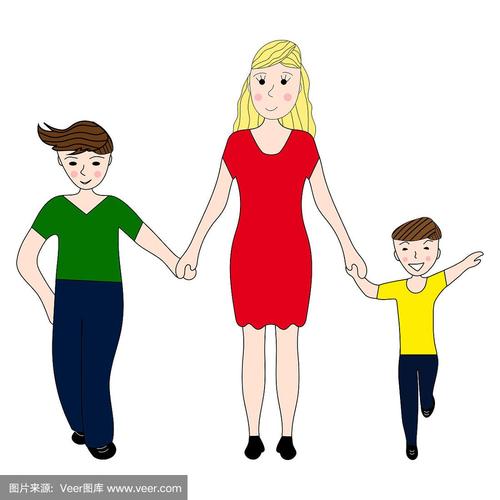 母亲与两个儿子卡通头像