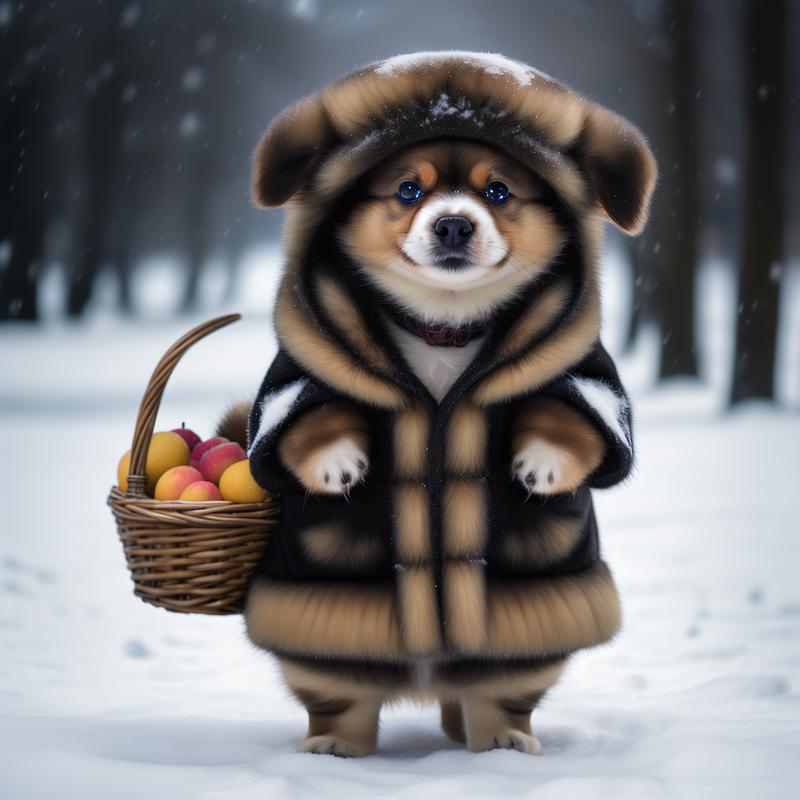 可爱狗狗在雪地头像