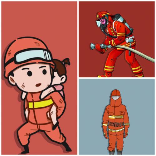消防卡通家庭头像
