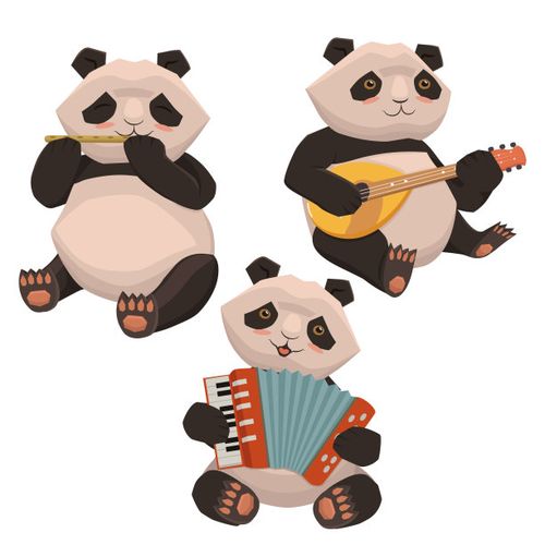 三只可爱熊猫头像