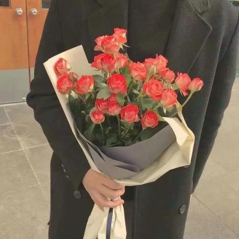 情侣头像一个男生拿着玫瑰花