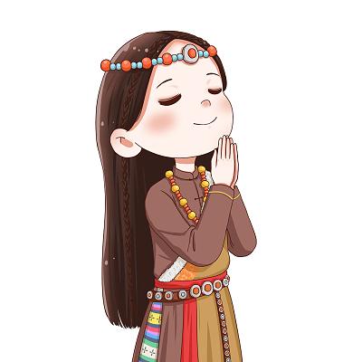 西藏女孩动漫q版头像