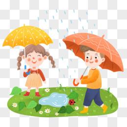 雨天打伞小男孩头像 卡通