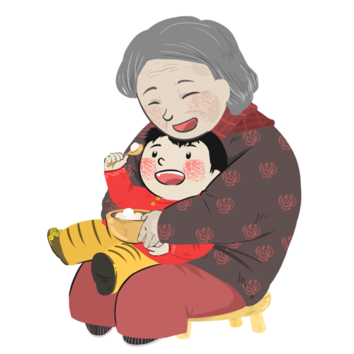 奶奶和两孙女的卡通头像