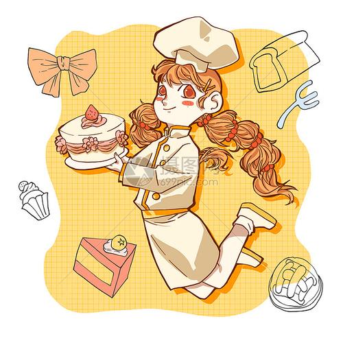 女蛋糕师头像设计