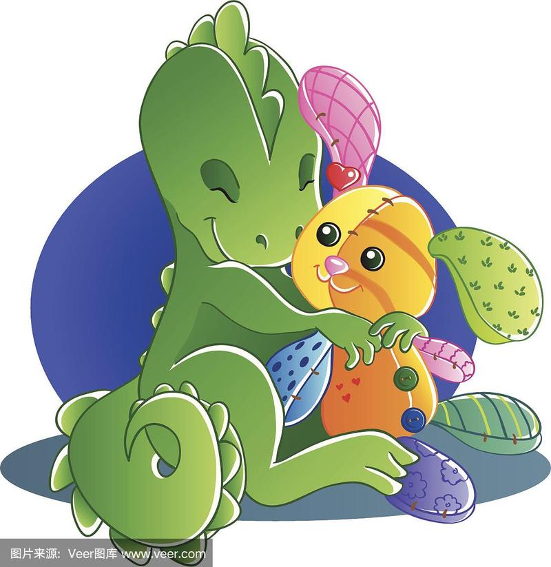 恐龙和兔子玩偶的情侣头像