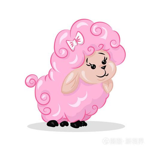 可爱小羊头像粉色 图文