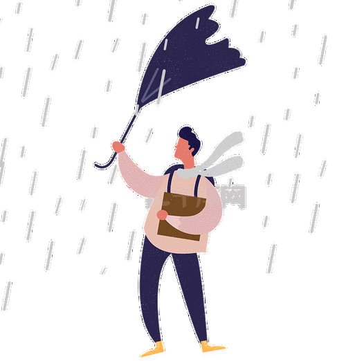 雨天男生撑伞头像图片