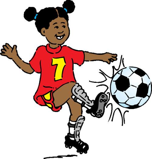 女子踢足球卡通头像