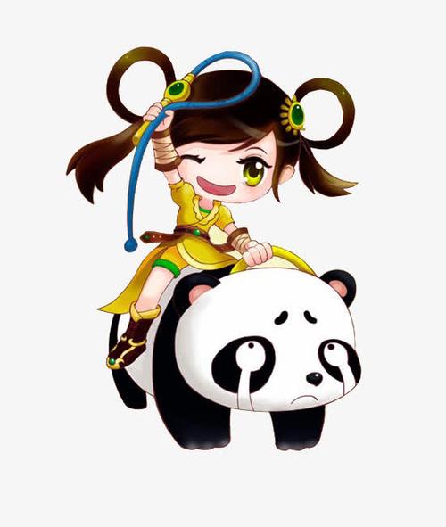 抱着熊猫的女孩动漫头像