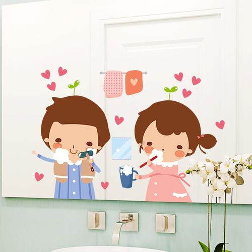 小孩刷牙的情侣头像