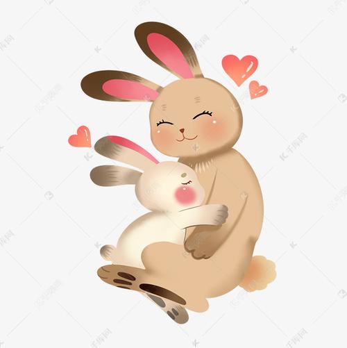 抱着兔子的情侣头像动漫