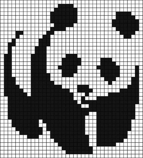 熊猫头像素画简单