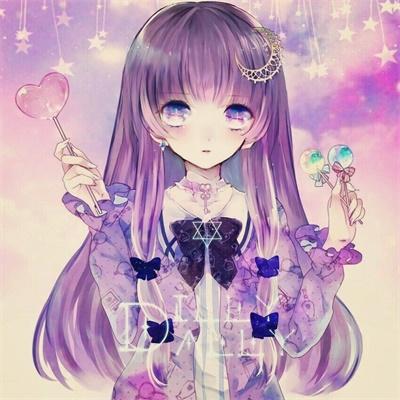 动漫少女梦幻星空紫色头像