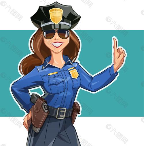 警察动画职业头像图片