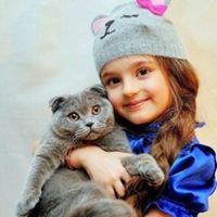 小女孩抱着一个小猫咪的头像