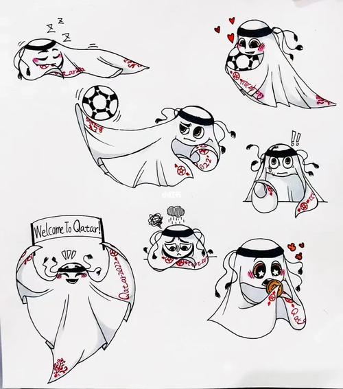 卡塔尔吉祥物卡通头像