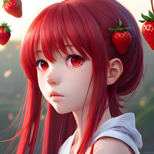 草莓女孩头像 二次元