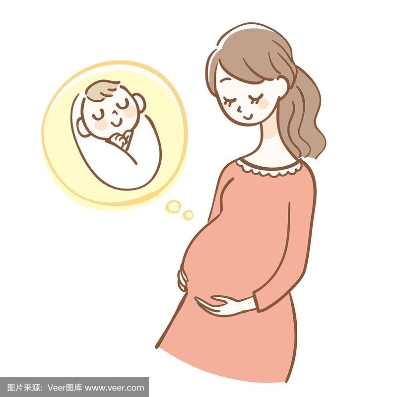 怀孕及带一个孩子的头像卡通