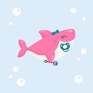 卡通鲨鱼头像可爱呆萌粉色