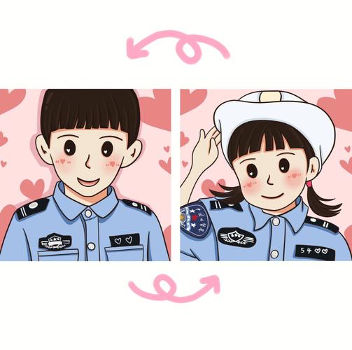 警察和护士的情侣照头像卡通