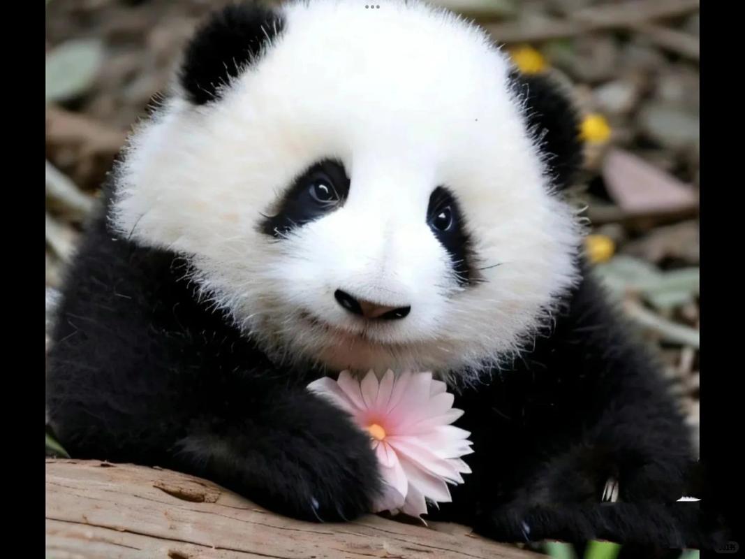 大熊猫花花头像壁纸