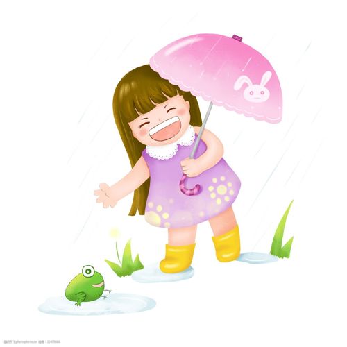 小女孩头像在雨中