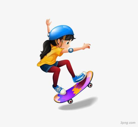 小女孩滑板车卡通头像
