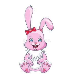 卡通兔子头像粉色高清