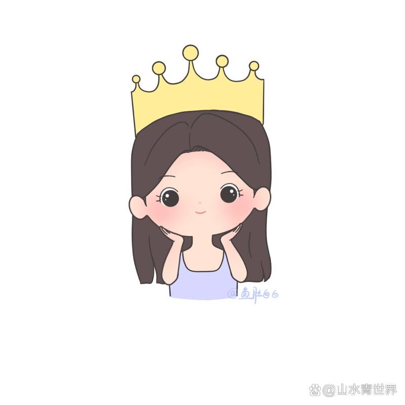 戴王冠的女生卡通图头像