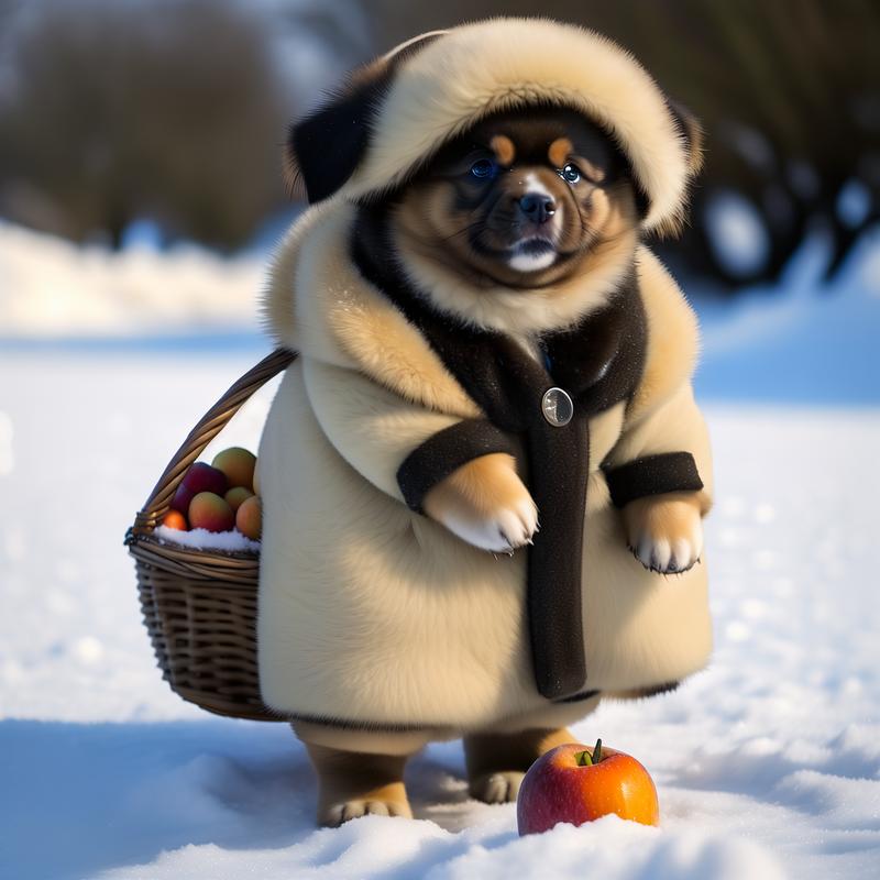 可爱狗狗在雪地头像