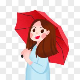雨中撑伞的卡通头像