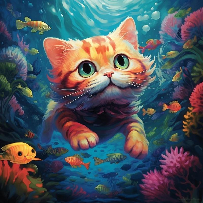 猫咪在水里的头像
