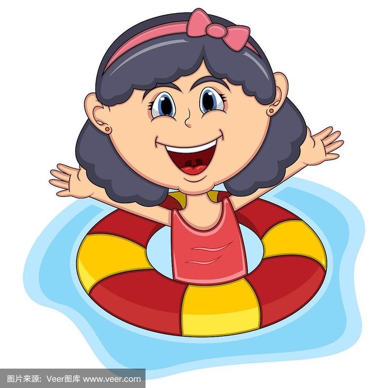 游泳运动员动画头像女生