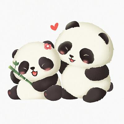 熊猫可爱情侣头像