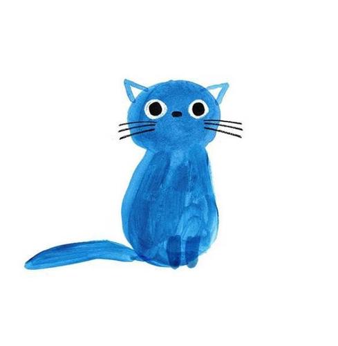 头像是一只猫背景是蓝色的