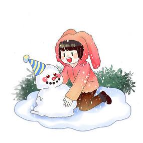 小女孩站在雪地里的头像