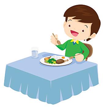 一个小男孩拿着碗吃饭的头像