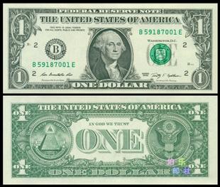 华盛顿头像被印在一元纸币上