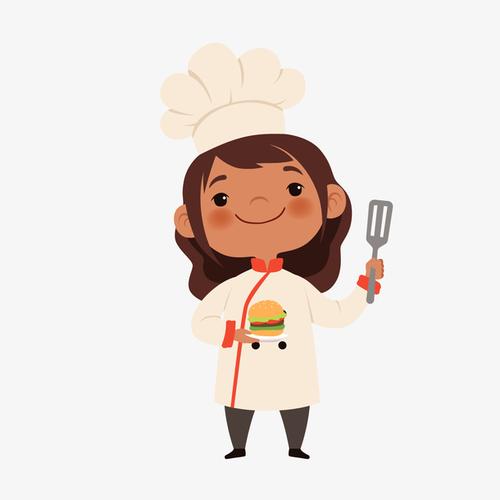 女性卡通厨师头像