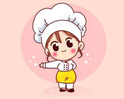 女性卡通厨师头像
