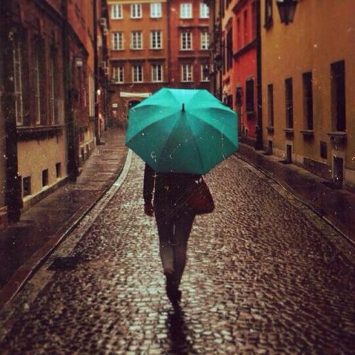 雨天撑伞头像唯美背影